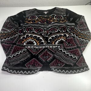 JOHNNY WAS WORKSHOP Blair Embroidered Black Velvet Heavier Jacket Size XS